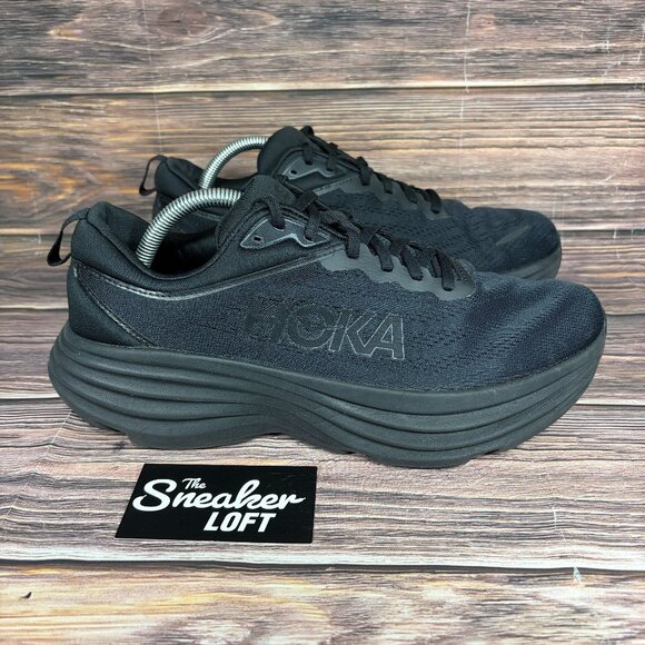 Hoka One One Bondi 8 Men's Athletic RunningShoes Black Size 10 Wide